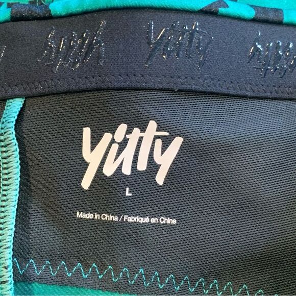 Yitty Spotlight Shaping High Rise Teal and Black Leggings Size Large - Picture 5 of 9